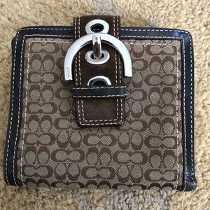 Coach Y2K SoHo Bleeker Signature Flap Wallet Brown VGUC!